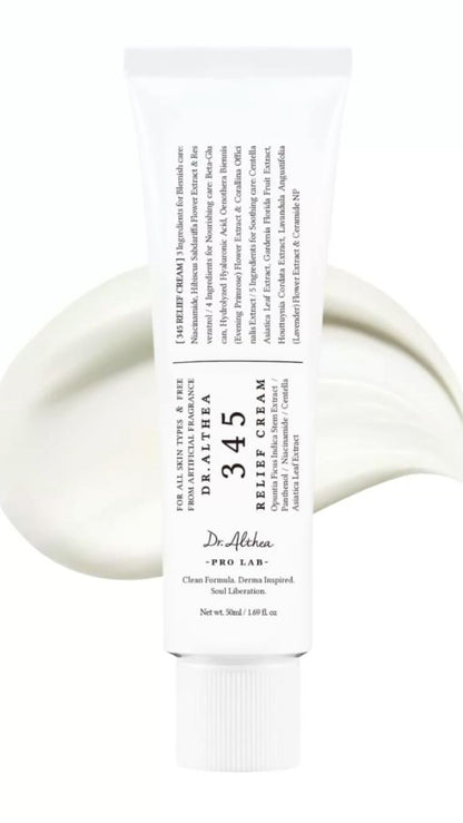 Premium Dr.Althea 345 Relief Cream 50 ML | Featuring Hyaluronic Acid & Rose Scent
